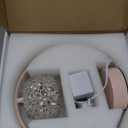 Pink Candle Warmer Lamp for Jar Candles with Adjustable BrightnessTimerHandcrafted CrystalWooden Base,Candle Lamp Luxurious Design+2Bulbs,Home Decoration Electric Candle lamp(C-Shaped)