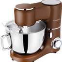Stand Mixer, 9-Quart Stainless Steel Bowl, 660W Professional Power, Multiple Speed Options, Sturdy Design, Easy to Clean, Lifetime Support, SM-1550(Caramel)