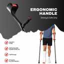 Forearm Crutches for Adults, Adjustable Walking Crutches 28.3 to 37.4 Inches, Lightweight Aluminum Crutch Pair with Ergonomic Grip, Comfortable Support and Non-Slip Rubber Tips Black