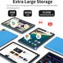 10 inch Tablet Android, 64GB, 1TB Expandable, Quad-Core Processor, 1280 * 800 HD IPS Display, Dual Camera, 6000mAh, Bluetooth,Type-C (Blue)