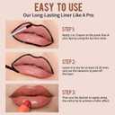 2 x Vevivia Lip Stain Set - Peel Off Lip Stain and Lip Balm, Long Lasting Lip Liner Stain with Natural Finish, Moisturizing Lip Balm for Dry Lips, Hydrating Gloss, Waterproof, Smudge-proof, Nude Pink