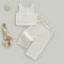Douhoow Toddler Baby Girl Outfits Sleeveless Round Neck Baby Tank Tops Pants Boys Girls Summer Clothes