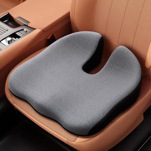 Benazcap Car Seat Cushion - Memory Foam Car Seat Pad - Sciatica & Lower Back Pain Relief - Car Seat Cushions for Driving - Road Trip Essentials for Drivers-Grey