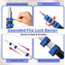30FT Reach Telescopic Extension Pole-5-24FT Multi-Purpose Extension Pole with Easy Flip Lock, Universal Twist-on Metal Tip, Lightweight Sturdy Aluminum Paint Roller Extension Pole for Window Cleaning