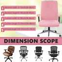 Tegeme Set of 4 Faux Fur Office Chair Covers Set with Armrest Covers, Computer Universal Stretchable Chair Seat Protector Washable Jacquard Computer Seat Slipcovers for Home Office(Pink)