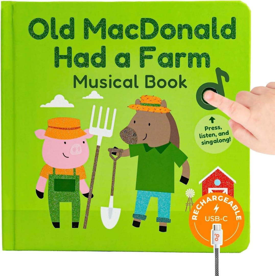 Cali's Books Old MacDonald Had a Farm Music Book for Toddlers 1-3 Years Old - Nursery Rhymes Musical Books, Interactive Baby Sound Book, Singing Toy for Children Girls, Learning Song Toys Toddler Boys