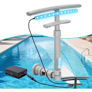Pool Fountain Pool Fountains for Inground Pools Adjustable Pool Waterfall Pool Waterfall with Adjustable Lighting Adjustable Water Pressure Solar Pool Fountain