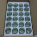 24 Pack Clear Glass Votive Candle Holders, Vintage Candle Holder for Floating Candle, Tealight Candle Holder for Table Centerpieces Home Bridal Shower Birthday Christmas Table Decoration (Green)
