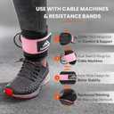 Gym Ankle Straps for Cable Machines, Thick Padded Ankle Cuff Cable Attachment for Booty Workouts, Kickbacks, Hip Abductors, Lower Body Exercises