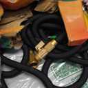 Flexi Hose Expandable Garden Hose with 8 Function Nozzle, 100FT - Lightweight Retractable Garden Hose, Water Hose - No-Kink Flexibility, 3/4 Inch Solid Brass Fittings and Double Latex Core (Black)