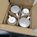 GBhome Large Coffee Mugs Set of 4, 16oz Handmade Embossed Coffee Mugs Set with Large Handle for Cappuccino/Latte/Tea/Hot Cocoa, Dishwasher & Microwave Safe, Off White