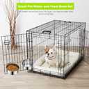2 Pcs Small Pet Dog Food Water Bowl for Cage Stainless Steel Non-Spill Kennel Hanging Cats Pets Bowls with Clamp Holder Crate Feeder Dish for Small Dogs Pets (4.7x1.9'' & 3.9x1.7'')