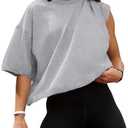 MIHOLL Women's Summer Short Sleeve Crop Tops Casual Basic Cotton Athletic Yoga Running T-Shirts (Grey, Small)