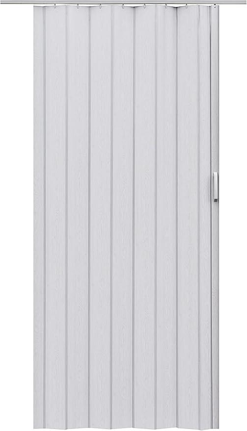 PVC Folding Door, Accordion Door, 36" X 80", Multifold Bifold Closet Doors with Magnet for Bedrooms,Home,Office(Light Gray)
