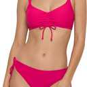 Beautikini Period Swimwear for Teens Two Piece Tie Leakproof Swimsuit Menstrual Drawstring Bikini Set Bathing Suits for Girls (Pink, XS)