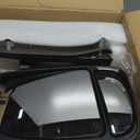 AUTOSAVER88 Towing Mirrors for 2014-2017 Ram ProMaster 1500 2500 3500, Left | Driver Side Tow Mirror with Power Heated Manual Folding LED Turn Signal Light With Temperature Sensor Black