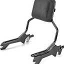 Wsays Sissy Bar Standard Height Passenger Backrest Pad Gloss Black Compatible with Harley Softail Sport Glide Low Rider S FLSB FXLR FXLRS 2018-2024