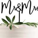 Mr & Mrs Black Acrylic Cake Topper, Bride and Groom Cake Topper Wedding Decoration(Design 01)