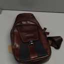 LUKZIJAES Genuine Leather Sling Bag for Men Vintage Crossbody Bag Men Chest Pack Mens Cross Shoulder Bags Hiking Daypacks Travel Backpack (#2-Coffee)