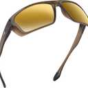 KastKing Huzzah Polarized Sport Sunglasses for Men and Women, Ideal for Driving Fishing Cycling and Running,UV Protection (Frame: Gloss Tal Dark Olive /Lens: Green - Glod Mirror)