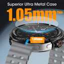 3 in 1 Metal Case for Samsung Galaxy Watch 8 40mm with Screen Protector, Rugged Metal Bumper [Turning into Classic Upgrade] with 9H Tempered Glass Film + Back Cover for Galaxy Watch 8 40mm