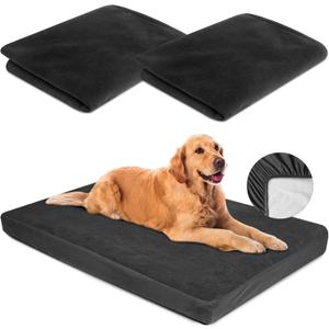 Dog Bed Covers Replacement 100% Waterproof for Dog Bedding Washable Black 2 Pack 27" x 36" M