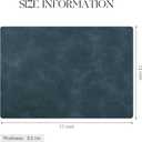 MOSAYT Vinyl Placemats Set of 6-12 X 17 Inch - Faux Leather 100% Waterproof Oil-Proof Wipeable PU Place Mats, Heat Resistant Reversible Table Mats for Kitchen, Dining, Outdoor (Navy Blue)
