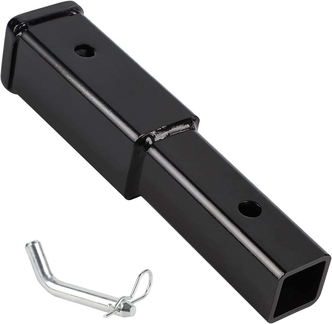 CPROSP 8'' Hitch Extension/Extender, Fits for 2" Receiver Tube Tow Bar Steel Shank Heavy Duty 6000 lbs, Hitch Receiver Extension with 5/8'' Pin Hole