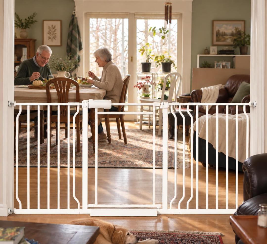 Clear Acrylic Extra Wide Baby Gate and Dog Gate, 57.5-65.7 in Wide