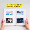 The Original 48 Pockets Classic Linen Hardcover Photo Album, Wedding Guest Book With Writing Space For Instax Wide, Wide 400 Camera, Link Printer & Evo Instant Camera (Sky Blue, For Instax Wide)
