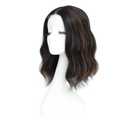 Rushinice Short Wavy Black Mixed Brown Wig for Women, Lace Hairline Middle Part Bob Style Heat Resistant Synthetic Wigs Natural Looking for Daily Party 14 Inch