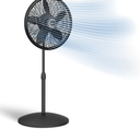 Lasko Pedestal Fan, Oscillating Fan for Bedroom with Adjustable Height and 3 Cooling Speeds, Portable, 18", Black, 1827