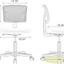 Sweetcrispy Small Office Chair, Ergonomic Low-Back Mesh Rolling Work Swivel Desk Chairs with Wheels, Armless Comfortable Seat Lumbar Support for Home, Bedroom, Study, Student, Adults, Green