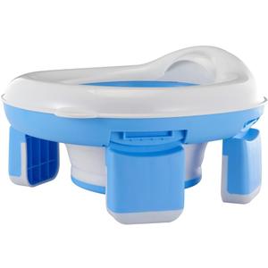 Kids Travel Potty | Foldable Car Potty | Potty Training Toilet w/Travel Bag & Potty Liners for Indoor and Outdoor (Blue)