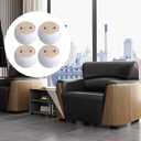4PCS Solid Wood Furniture Legs White Wooden Round Furniture Bun Feet 2" Tall Replacement Dresser Legs Sofa Cabinet Couch Replacement Legs (White)