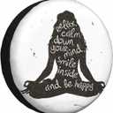 Woman Meditation Silhouette Spare Tire Cover Girl Sitting in Lotus Pose Relax Happy Weatherproof Universal Wheel Protectors Camper Tire Covers for Trailer Rv Travel(17 inch) (17" fits tire cover diameter 31"-35")
