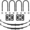 Single Trailer Leaf Spring 4 Leaf Double Eye 1750 lbs Cap for 3500 lbs Axle Suspension & U-Bolt kit, 25-1/4" Length fits for SW4B - Set 2