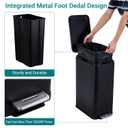 13 Gallon Kitchen Trash Can, Slim Stainless Steel 50l Kitchen Step Garbage Bin with Soft-Close Lid, Fingerprint-Proof Pedal Trash Can with Removable Inner Bucket for Narrow Spaces