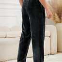 2 Pack Mens Plush Pajama Pants, Fluffy Warm Fleece Sleep Pj Soft Lounge Bottoms with Pockets for Winter (XXL)