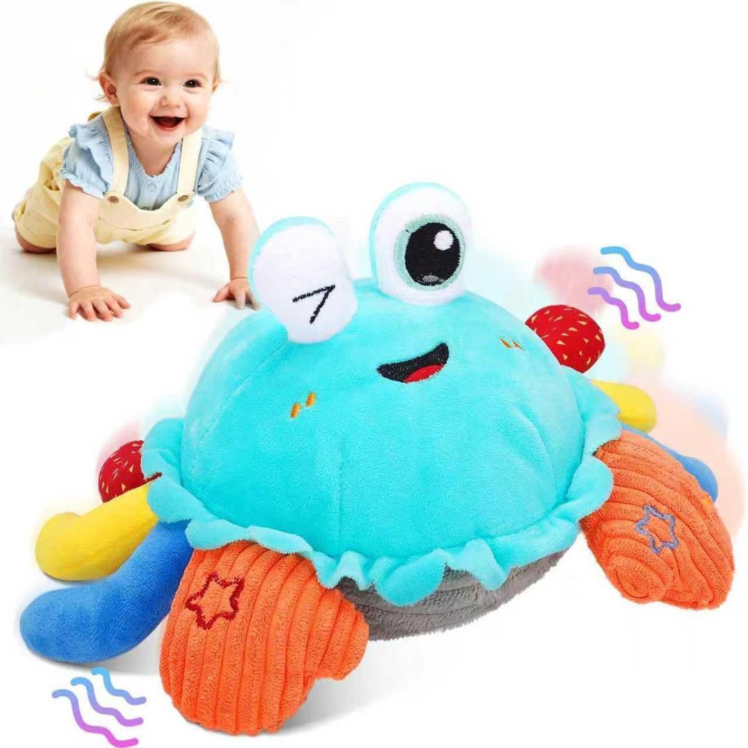 Baby Toys 1 Year Old 6-12 Month Tummy Time Toys Crawling Crab Musical Dancing Walking Moving Bouncing Learning Sensory Toys for 1-3 Year Old Boy & Girl