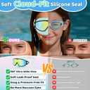 Vvinca Kids Swim Goggles with Nose Cover & Attached Earplugs, Anti-Fog Wide View Swimming Goggles for Boys Girls 3-12