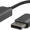 Belkin HDMI to DisplayPort Adapter, DisplayPort 1.2 to HDMI 2.0 Converter - Compatible with 4K 60fps, HDR & HDR10 Monitors, Projectors, and HDTVs - Uni-Directional DisplayPort to HDMI Adapter Cable (0.7 FT)