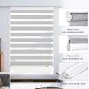 GHV Zebra Blinds for Windows Corded Blackout Dual Layer Privacy Shades Light Control for Day and Night Home Office (Gray, 29 in (W) x 64 in (H))