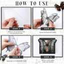 6 Sets Halloween 3D Artificial Butterfly Wall Decor Gothic Double Layer Butterfly Tables Centerpieces Decorations with Wooden Shadow Box for Home Bedroom Living Room Gallery Accent