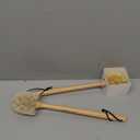 Bottle Brushes with Natural Bristles, 13-3/4 Inch Long Wood Handle Bottle Brush Cleans and Scrubs Wide Mouth Jars, Glasses, Vases, Mugs and Pitchers, Sisal + Horsehair Bristles 2 Pack