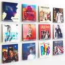 upsimples 12 Pack Vinyl Record Wall Mount Shelves, 12" Vinyl Holder for Album Record Storage & Display, Clear Acrylic Floating Shelves for Wall Decor, Kids Bookshelf, Magazine Rack, Picture Ledge