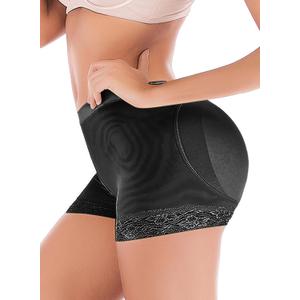 FUT Womens Butt Lifter Padded Lace Panties Seamless Hip Enhancer Pads Shorts Seamless Underwear (XX-Large, Black Pads)