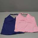 OLCHEE Womens Halter Tank Tops V Neck Impact Backless Longline Strappy Adjustable Gym Workout Top Padded, L