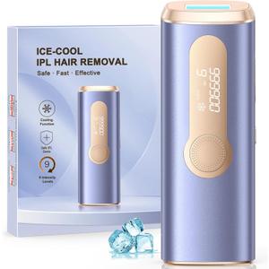 Laser Hair Removal, IPL Hair Removal with Ice-Cooling System for Nearly Painless & Long-Lasting Result, Safe At-Home Hair Remover Device for Armpits Back Legs Arms Face Bikini Line, Purple Laser Hair Removal, IPL Hair Removal with Ice-Cooling System for Nearly Painless & Long-Lasting Result, Safe At-Home Hair Remover Device for Armpits Back Legs Arms Face Bikini Line, Purple