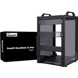 GeeekPi 8U Server Rack Cabinet, DeskPi RackMate T1 Plus,10 inch Network Rack for Servers, Network, A/V Equipment, 10.23inch/260mm Depth (Black)